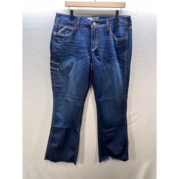 Ariat Denim - Ariat Rebar Durastretch Riveter Bootcut Jeans Womens 33R Plus Blue Denim 3175